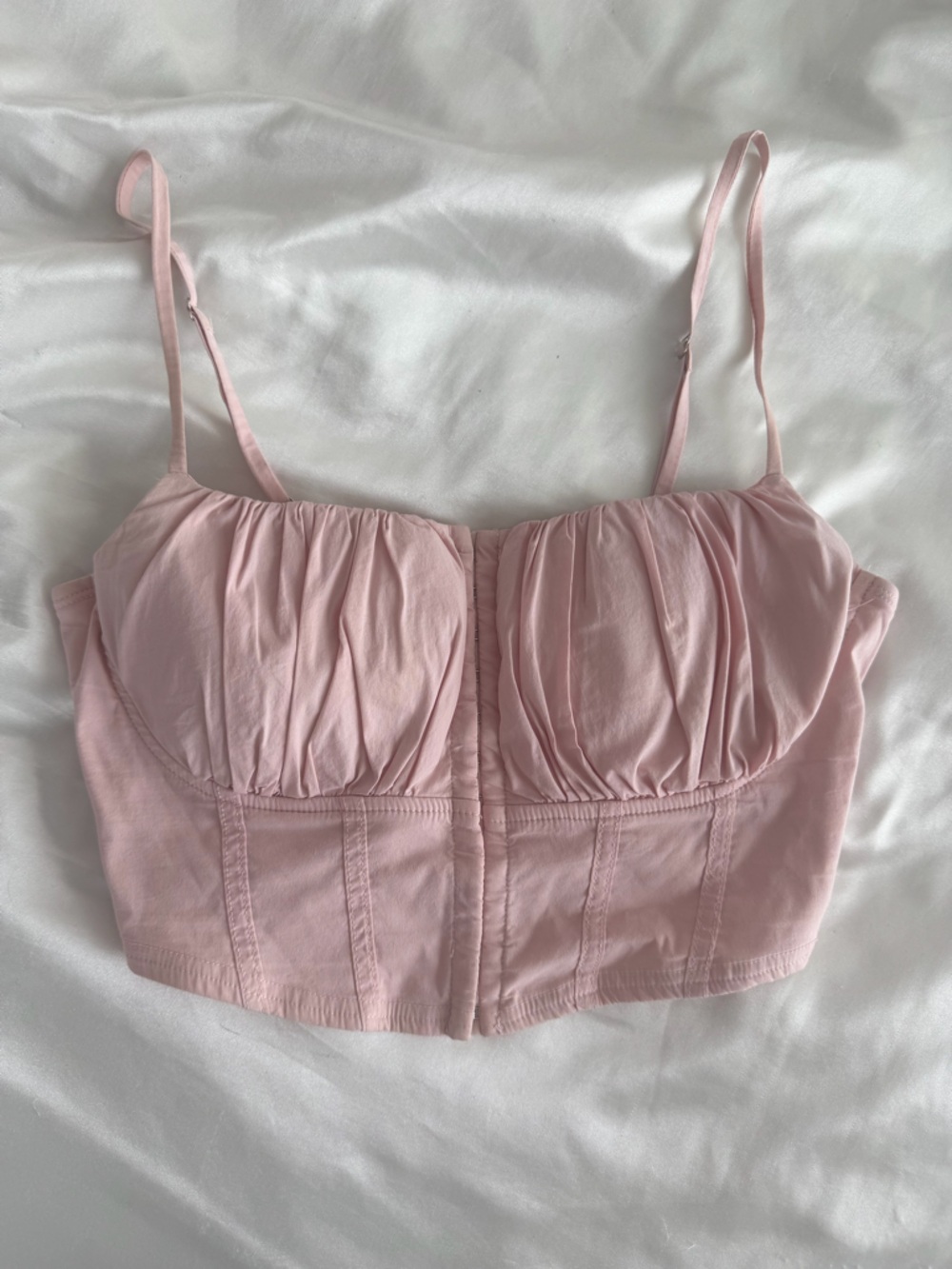 Princess Polly Pink Ruched Bust Cropped Cami Top